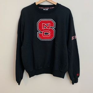 Nc state black embroidered sweatshirt